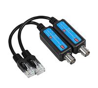 Joyzan 1Pair Passive IP Network Coaxial Transmitter, 10/100Mbps 1CH Transmitter Receiver for IPCs Network Cameras Coax Cable RG59 Extender Passive Ethernet Over Converter for IP NVR Camera System