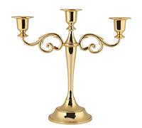 Joyzan 3 Arms Candelabra, 25cm Metal Candle Holder European Style Candlestick Holders Wedding Stick Elegant Vintage Candlelight Stand Centerpiece for Halloween Home Decor Tabletop Party Decoration