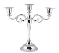 Joyzan 3 Arms Candelabra, 25cm Metal Candle Holder European Style Candlestick Holders Wedding Stick Elegant Vintage Candlelight Stand Centerpiece for Halloween Home Decor Tabletop Party Decoration