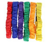 Joyzan 3 Legged Race Bands, 6pcs 2 People 3 Leg Straps Colored Nylon Binding Belt Game Rope Elastic Tie Legging Training Expansion Props Relay Ropes Wrappings Family Team Fun Party Carnival Outdoor