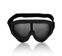 Joyzan Airsoft Goggles, X400 Mesh Tactical Goggle Cabon Steel Airsoft Eye Protection Safety Glasses Lenses Sunglass Eyewear Half Face Headwear Headband for Outdoor CS Game Paintball Shooting Hunting