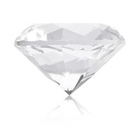 Joyzan Crystal Diamond Paperweight, Treasure Gemstones Glass Round Crystals Vase Fillers Diamonds Gems Nail Art Decoration Synthetic Stone Machine Cut Rhinestone Clear for Artificial Jewelry Bright