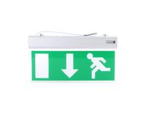 Joyzan Emergency Exit Signs, 110-220V LED Emergency Exit Lighting Sign Arrow Down Suspended Safety Signs Acrylic Evacuation Indicator Light Bulkhead for Mall Hotel Hospital Station Guide Maintained