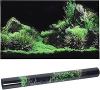 Joyzan Fish Tank Background, Aquarium Poster Decorations Pictures 3D Effect PVC Adhesive Underwater World Wallpaper Backdrop Sticker Seafloor Water Rock Grass Pattern Cling Decals Image Decor