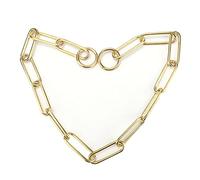 Joyzan Gold Dog Choke Chain, Strong Metal Brass Dog Collar Rope Solid Snake P Collars Lead Slip Anti Chew Choker No Pull Link Heavy Duty Training Accessories Pet Supplies for Small Medium Large Dogs