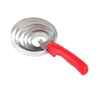 Joyzan Horse Curry Comb, Stainless Steel Horse Shedding Tool 6 Spiral Ringed Livestock Scratching Brush Reversible Itching Scraper with Hand Grip for Deshedding Malting Remove Hair Cleaning Mud Coarse