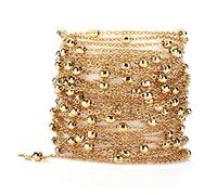 Joyzan Metal Bead Stainless Golden Chain Spool, Jewelry Chains DIY Spool Making Supplies Cable Link Earring Gold Silver Plated Rolls Beading Twisted for Sweater Clothes Necklace Bracelet
