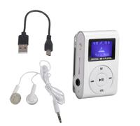 Joyzan Mp3 Players, Portable Digital Music Media Player with BackClip LCD Screen Mini MP3 Sports Voice Recorder Support 32GB Memory Card Earphone USB Cable for Outdoor Running(Silver)