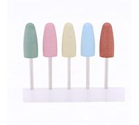 Joyzan Nail Art Silicone Polisher, Grinder Drill Bit Manicure Smoothing Clean Electric Bits Head Pedicure Nails File Cuticle Grinding Trimming Machine Grinders Tool for DIY Beginner Manicurist 5pcs