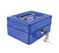 Joyzan Portable Money Box, 6 Compartments Mini Cash Boxes Iron Petty Lockable Coin Safe Security Storage Saving Case with 2 Keys Household Deposit Tin for Home Office Events Credit Cards 15x12x7.5cm
