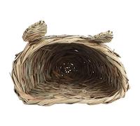 Joyzan Rabbit Grass Bed Handwoven Straw Nest Cage Bunny Hay Mat Reusable Grass Woven Parakeet Breeding Cave Animal Chew Toys House Pets Bedding Nest for Pig Hamster