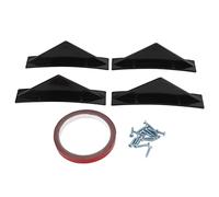 Joyzan Rear Diffuser Fins, Tiny Spoiler Car Shark Fin Wing Lip Splitter Bumper Lower Double Wings Kit Mounting Screws Curved Shape Chassis Black Anti Crash Body Abs Bottom Trim Covers Decoration Set
