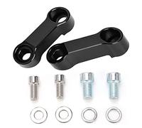 Joyzan Riser Mount Extender, Rear View Side Mirror Black Motorcycle Mirror Extenders Rearview Adapter Kit Scooters Raiser Bar End Bracket Aluminum Alloy Sportbikes Extensions Base Extension Extended