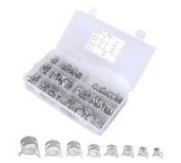 Joyzan Spring Band Hose Clamps, Stainless Steel Silicone Vacuum Hose Assortment Kit Fuel Line Wire Air Tube Water Pipe Clip Fasteners Low Pressure Pliers 6.5mm 8mm 10mm 11mm 12mm 14mm 16mm 18mm 160Pcs