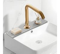 Joyzan Stone Faucet Mat for Kitchen Sink, 24in Long Sink Splash Guard Super Absorbent Diatomite Drying Tap Mat Fast Dry Bathroom Counter Pad Tray Prevents Moisture Accumulation Home Washroom 60x10cm