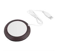 Joyzan USB Wood Grain Cup Warmer, Office Tea Coffee Heater Pad Desktop Heat Beverage Mug Mat Warmer Electric Thermostat Coaster Plate Drink Tray for Desk Heating Cocoa Water Milk Home Use(Dark)