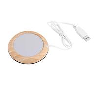 Joyzan USB Wood Grain Cup Warmer, Office Tea Coffee Heater Pad Desktop Heat Beverage Mug Mat Warmer Electric Thermostat Coaster Plate Drink Tray for Desk Heating Cocoa Water Milk Home Use(Bright)