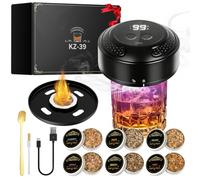 Joyzan Whiskey Smoker Kit - Electric Ambient Lighting Cocktail Smoking Kit 6 Flavors Wood Chips Drink Smoker Old Fashioned Bourbon Infuser Set Cocktails Gifts for Men Dad Husband Christmas Birthday