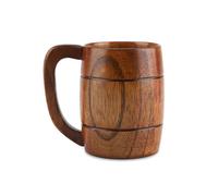 Joyzan Wooden Beer Mug, Handmade Retro Rustic Wooden Tankards Men Wood Camping Cup with Handle Outdoor Travel Mug Without Lid Drinks Juice Milk Water Tea Coffee Vintage Bar Whiskey Cocktail Drinkware