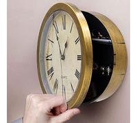 joyzmdols Clock Safe，Secret Compartment, Upgraded Silent 9.8 Inch Plastic Wall Clock Diversion Safe, Hidden Safe Clock with Hidden Compartment, Secret Hidden Clock for Valuables (Copper)
