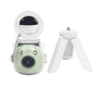 JOYZO Protective Clear Case and Mini Tripod Kit Compatible with Fujifilm Instax PAL, for Instax Pal Hard Case with Selfie Mirror and White Stand Accessories Set - Clear
