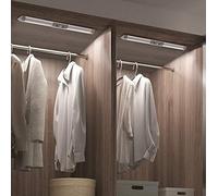 Joyzy 2 Pack Motion Sensor Wardrobe Light Automatic LED Cupboard Lights,Eye Protection Design for Under Cabinet Lighting Wireless Rechargeable Closet Lamp