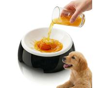 JOZDAUP Slow Feeder Dog Bowls for Liquid Treats, Bone Broth & Yogurt, Anti Tip Over Non Slip Dog Lick Bowl with Rotating Ball for Anxiety Relief, Chew Proof Slow Eating Dog Bowl for All Breeds