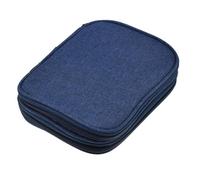 JOZEA Crochet Hook Case Empty - Fits Hooks up to 6.5" / 16.5cm, Travel Storage Organiser for Crochet Needles & Knitting Accessories, Compact Zipper Case with Elastic Loops, Oxford Fabric, Denim Blue