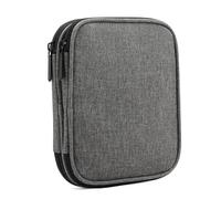 JOZEA Crochet Hook Case Empty - Fits Hooks up to 6.5" / 16.5cm, Travel Storage Organiser for Crochet Needles & Knitting Accessories, Compact Zipper Case with Elastic Loops, Oxford Fabric, Grey