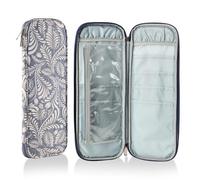 JOZEA Knitting Needles Case, Empty Zipper Storage Organizer Bag with Web Pockets for Various Knitting Needles, Knitting Accessories, White