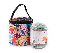 JOZEA Yarn Storage Portable Bag, Knitting Bag, Small Size Knitting Projects Organizer for Yarns, Zipper Storage Bag, Red