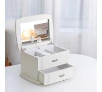Jozen Gift White Ballerina Jewellery Box with Mirror and Necklace for Girls and Women, Jewellery Storage, Music Chest Gift for All Holidays (Music Jewelry Box)