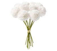JOZMMZEOOA 12 Pcs Artificial Chrysanthemum Ball Flowers Artificial Hydrangea Bouquets Decorative Faux Ball Flowers Real Touch for Indoor Floral Arrangement Home Decoration (White)