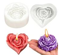 JOZMMZEOOA 2 Pcs 3D Large Peony Honeycomb Candle Mold Peony Silicone Soap Making Aromatherapy Candle Moulds Reusable Kitfor Birthday Anniversary Wedding Party Decoration DIY Craft Tools