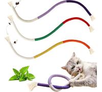 JOZMMZEOOA 4 Pieces Cat Toy, 4 Colours Interactive Cat Toy, Cat Accessories, Indoor Chew Toy for Cats for Teething Cat Toys, for Caring for the Oral Health of Cats