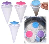 JOZMMZEOOA 6PCS Pet Hair Remover Washing Machine Lint Catcher Machine Pet Hair Dissolver Debris Collection Reusable for Laundry & Floating Hairs Filtering Mesh (Pink, Blue, Purple)