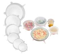 JOZMMZEOOA 7 Pack Silicone Stretch Lids 3.34in Safe Food Grade Covers for Containers Expandable Food Storage Covers Reusable Anti-dust For Jars Bowls Bottles