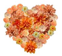 JOZMMZEOOA Artificial Flower Heads 40 PCS Assorted Faux Flowers Mini Silk Flower Heads Bulk Mix for DIY Wedding Party Hair Accessory Scrapbooking Home Decor (Orange)
