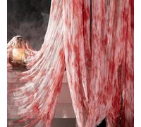 JOZMMZEOOA Halloween Creepy Blood Cloth 394 x 394 Inch Scary Spooky Cloth with Bloody Prints - Windows Doorways Cover Gauze for Halloween Party Haunted House Decorations