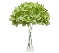 JOZMMZEOOA Hydrangea Artificial Flowers 3 Pieces Artificial Flowers 68 CM/26 Inches Fake Flowers Realistic Touch Faux Hydrangea Flowers, For Weddings,Offices,Cafes,Home Decor,Kitchens (Dark green)