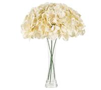 JOZMMZEOOA Hydrangea Artificial Flowers 3 Pieces Artificial Flowers 68 CM/26 Inches Fake Flowers Realistic Touch Faux Hydrangea Flowers, For Weddings,Offices,Cafes,Home Decor,Kitchens (Champagne)