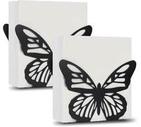 JOZMMZEOOA Iron Napkin Holder 4.72 * 1.57in Butterfly Napkin Holder 2pcs Metal Freestanding Tissue Dispenser Openwork Design for Farmhouse Restaurants Hotel Home Party Decor
