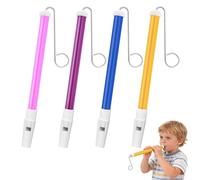 JOZMMZEOOA Kazoo Metal Set 4/8 Pieces with 16 Flute Membranes and Storage Bag for Adults and Music Lovers Beginners (4 PCS Sliding Whistles Toy)