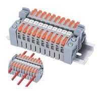 JOZMMZEOOA Rail Connectors Universal Class Terminal Blocks Kit 10 pcs Orange Terminal Connectors with Marker Strips Securing clipand Guide Rail and Connection bar