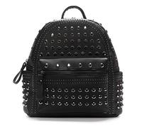 JOZZYAPA Black Faux Leather Studded Gothic Rhinestone Motorcycle Biker Mall Goth Bag and Backpack Purse - Gothic Gifts for Women