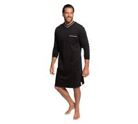JP 1880 Men's Nightgown Long Pyjamas, Black, XXXXXXXL