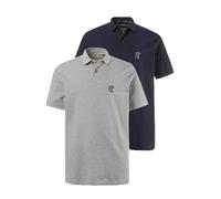 JP 1880 Men's Big & Tall 2-Pack Polo Shirts Grey, Navy XXXXX-Large 704317 70-5XL