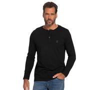 JP 1880 Men's Big & Tall Basic Long Sleeve Henley Tee Black XXXXXX-Large 702555 10-6XL