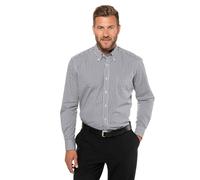 JP 1880 Men's Big & Tall Easy Care Button Down Collar Check Shirt Black Multi XX-Large 722859 10-XXL