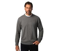 JP 1880 Men's Big & Tall Long Sleeve Knit Cotton Sweater Grey Melange X-Large 708261 12-XL